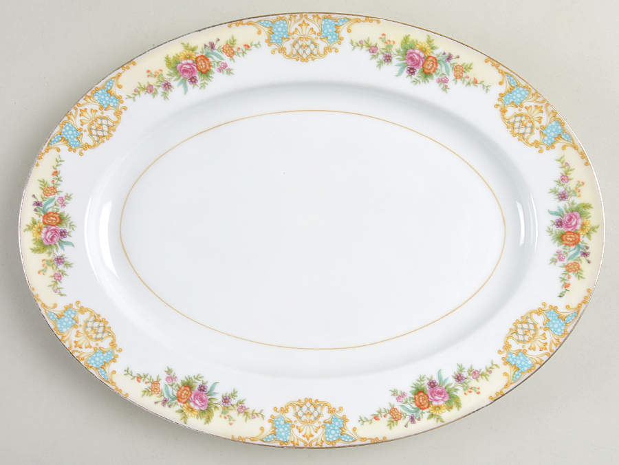 N561cr 11" Oval Serving Platter by Noritake-1
