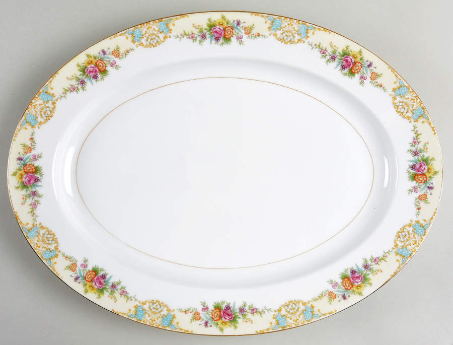 N561cr 16" Oval Serving Platter by Noritake-1