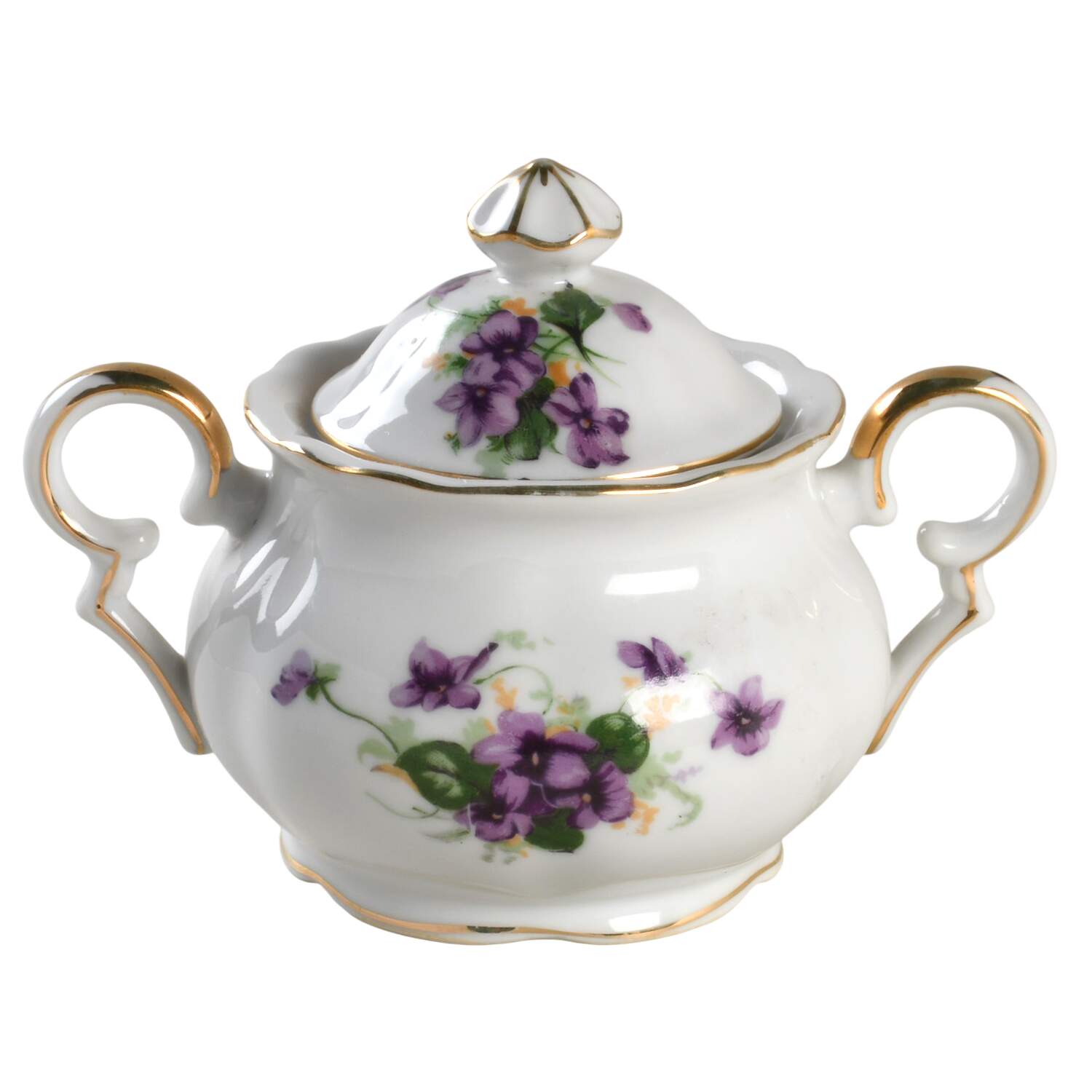Sweet Violets Sugar Bowl & Lid by Norcrest-1