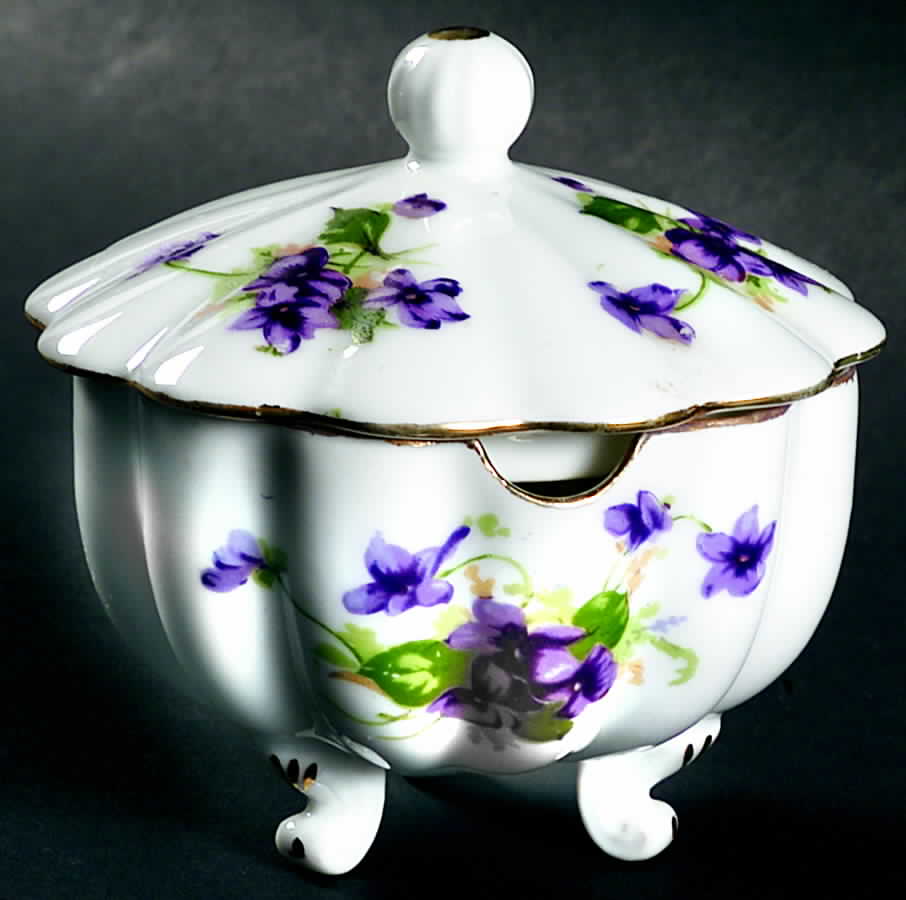 Sweet Violets Jam/Jelly & Lid by Norcrest-1