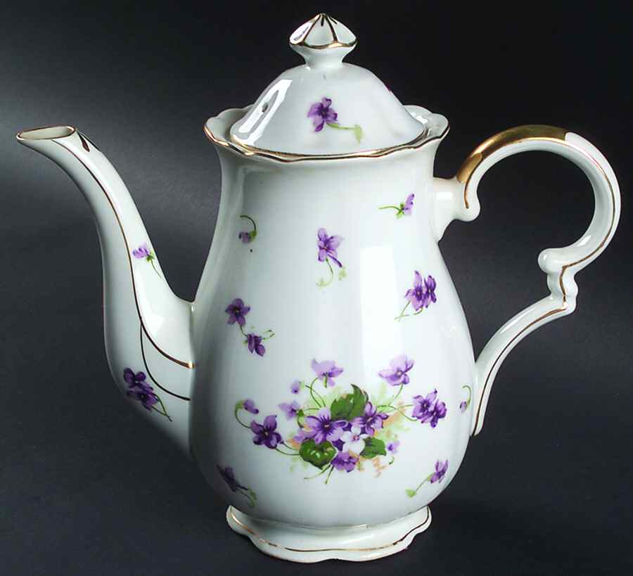 Sweet Violets Coffee Pot & Lid by Norcrest-1