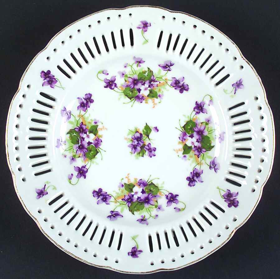 Sweet Violets Pierced Edge Luncheon Plate by Norcrest-1