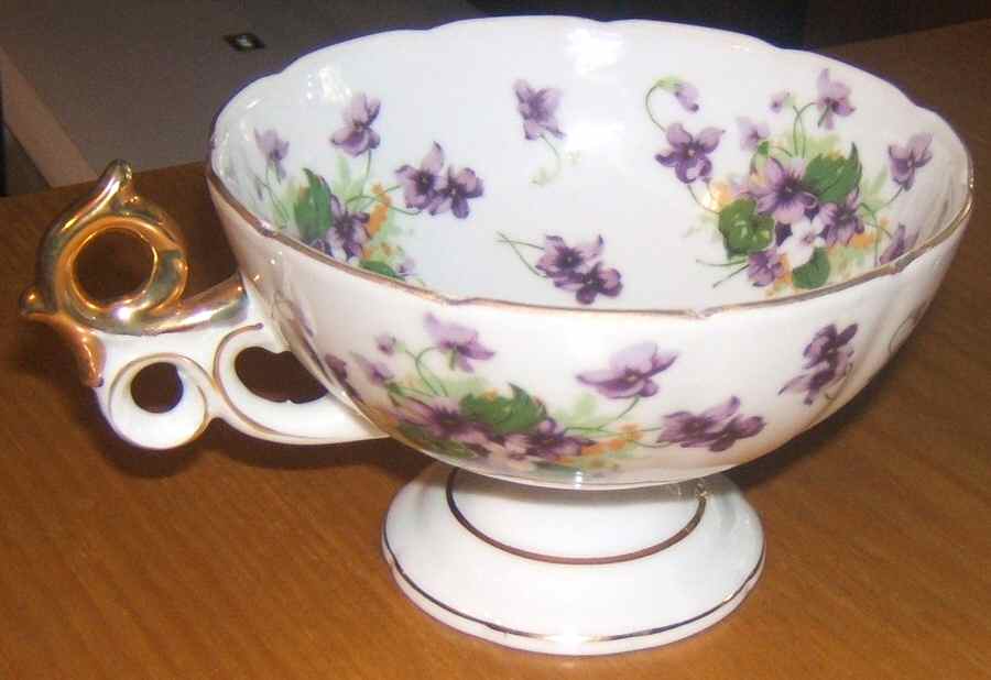 Sweet Violets Footed Cup by Norcrest-1