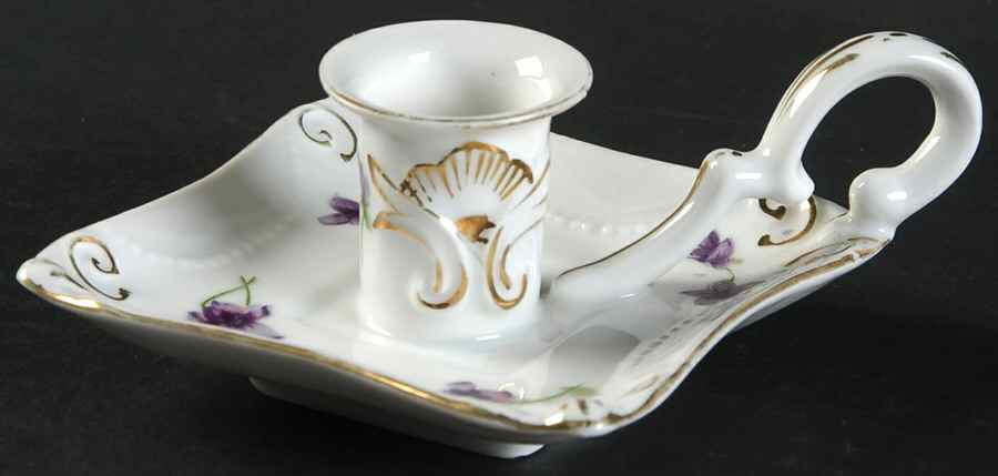 Sweet Violets Handled Candleholder by Norcrest-1