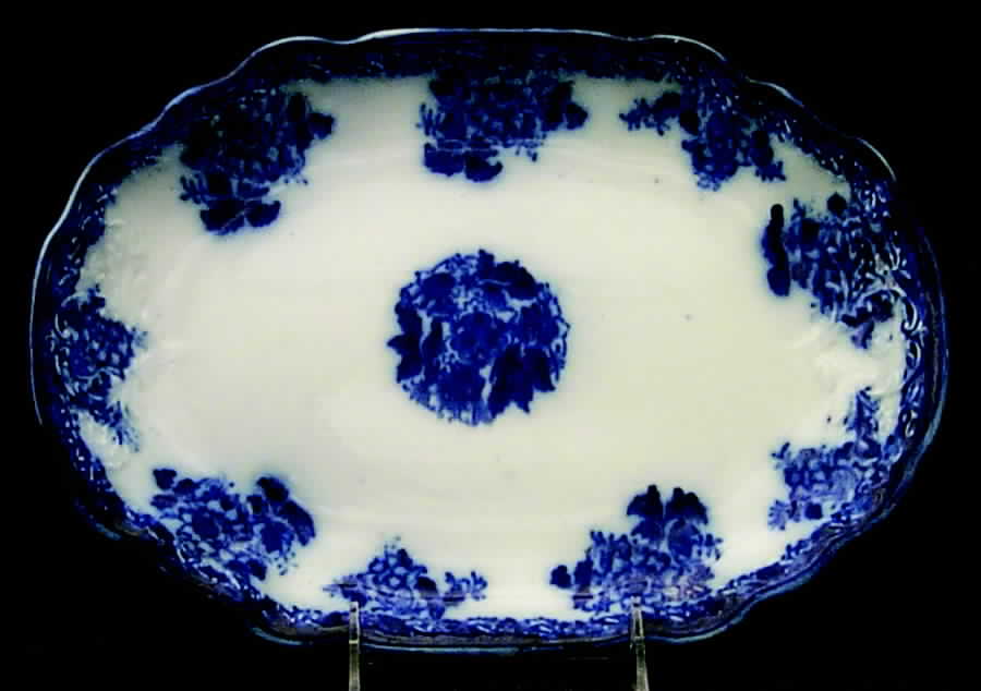 Waldorf(Floral & Bead Embossed) 12" Oval Serving Platter by New Wharf-1