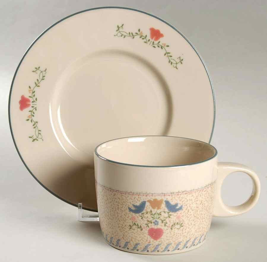 Country Cottage Flat Cup & Saucer Set by Newcor-1