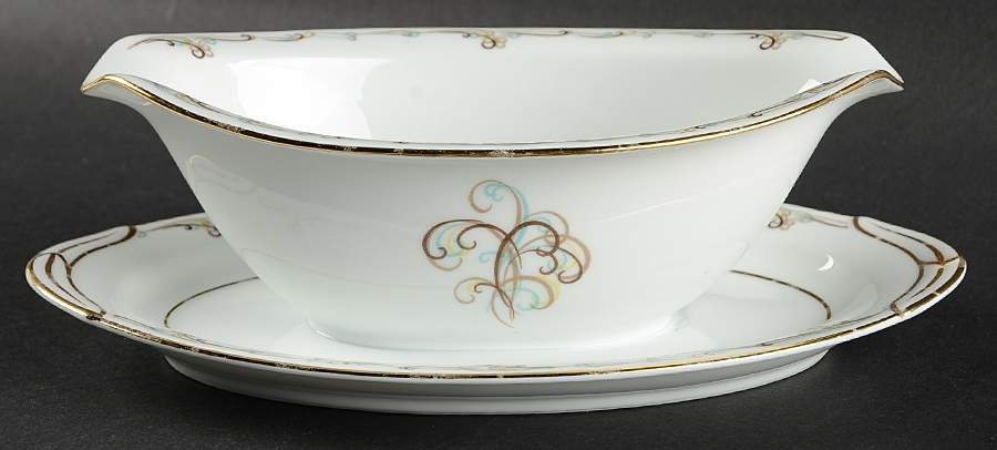 Esquire Gravy Boat with Attached Underplate by Noritake-1