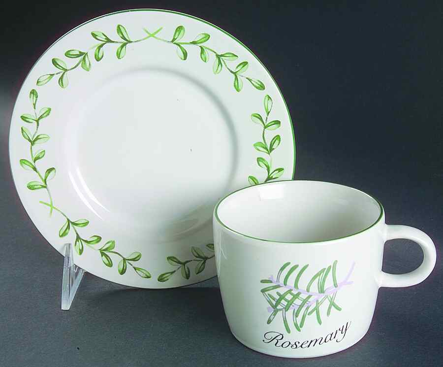 Herb Garden Flat Cup & Saucer Set by Newcor-1