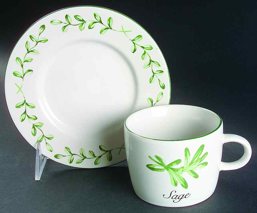 Herb Garden Flat Cup & Saucer Set by Newcor-1