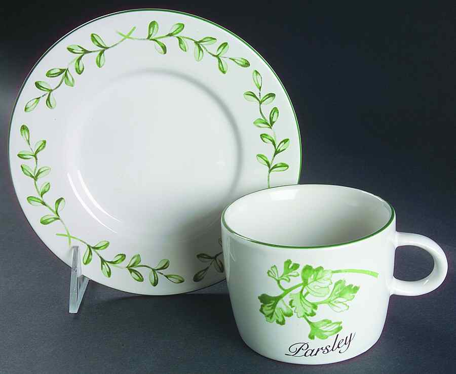 Herb Garden Flat Cup & Saucer Set by Newcor-1