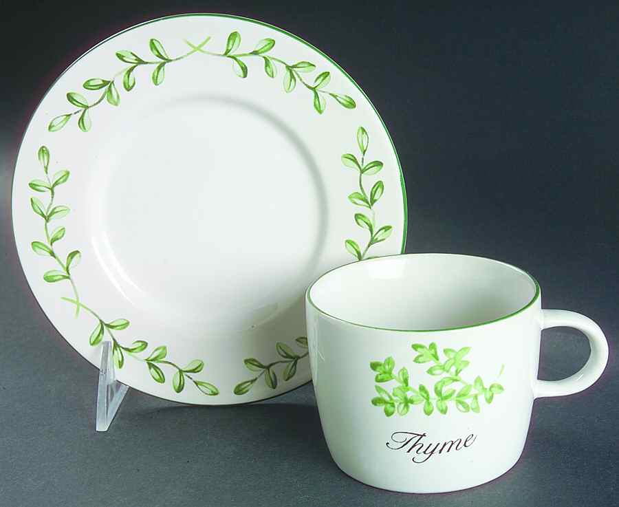 Herb Garden Flat Cup & Saucer Set by Newcor-1