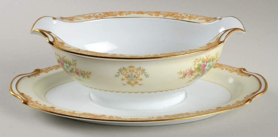 N1182 Gravy Boat with Attached Underplate by Noritake-1