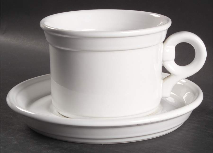 Coronado White Jumbo Cup & Saucer Set by Nancy Calhoun-1