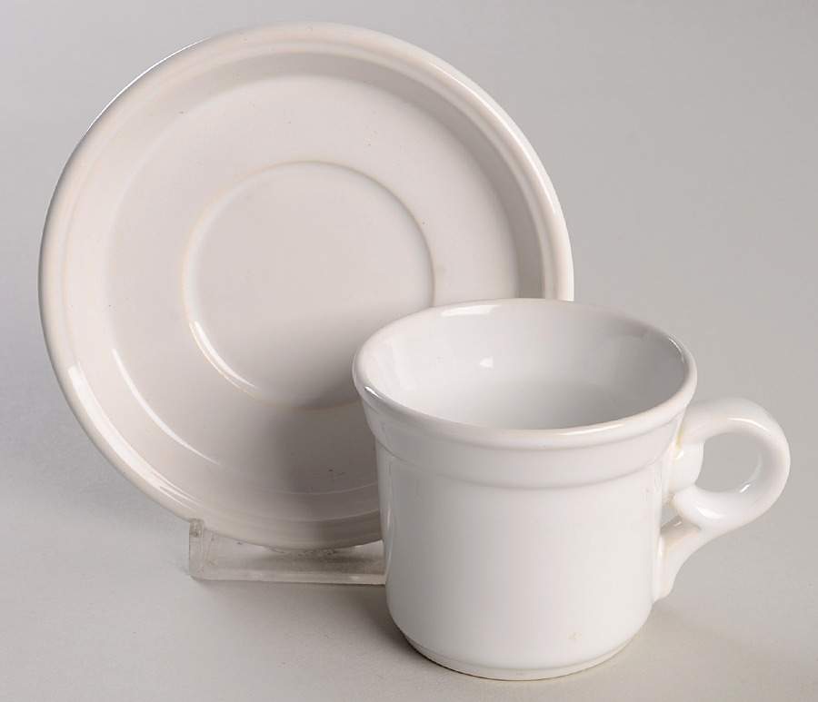 Coronado White Flat Demitasse Cup & Saucer Set by Nancy Calhoun-1