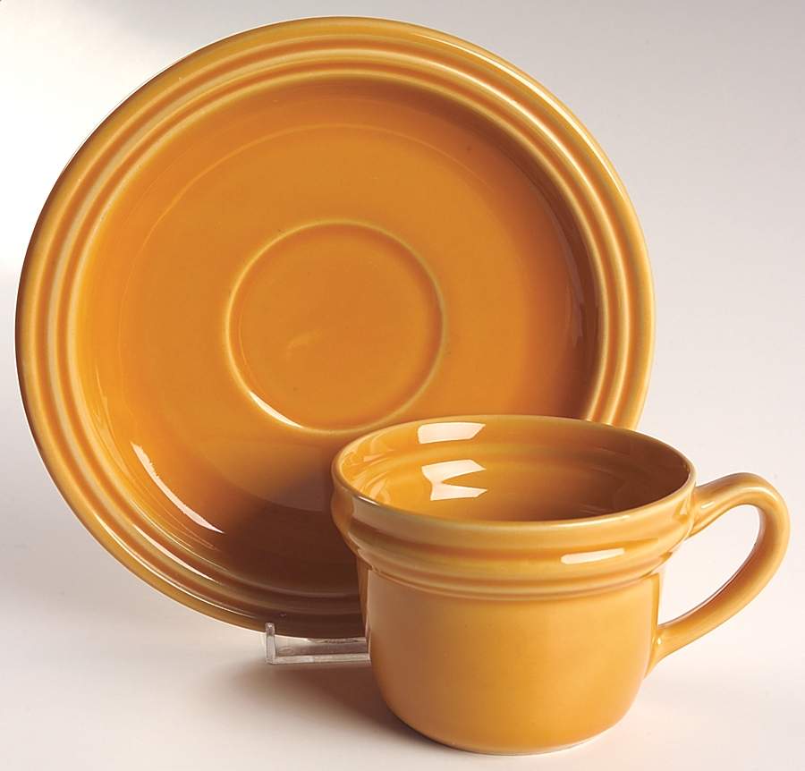 Flamingo Marigold(Orange) Jumbo Cup & Saucer Set by Nancy Calhoun-1