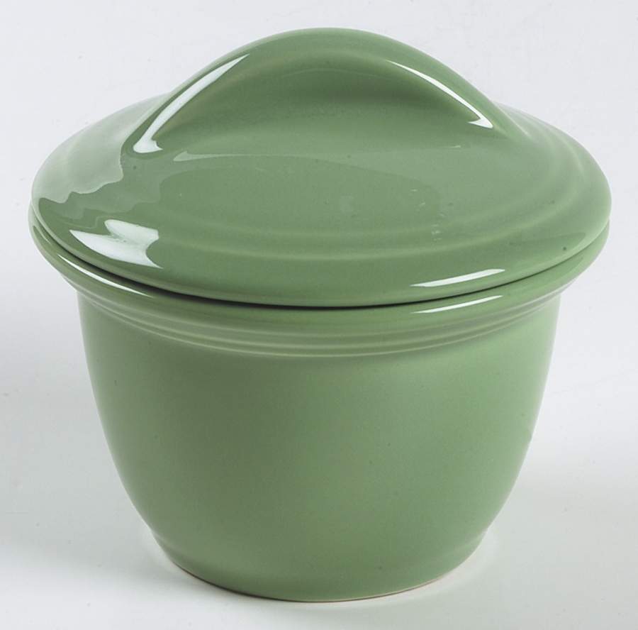 Flamingo Apple Green Sugar Bowl & Lid by Nancy Calhoun-1