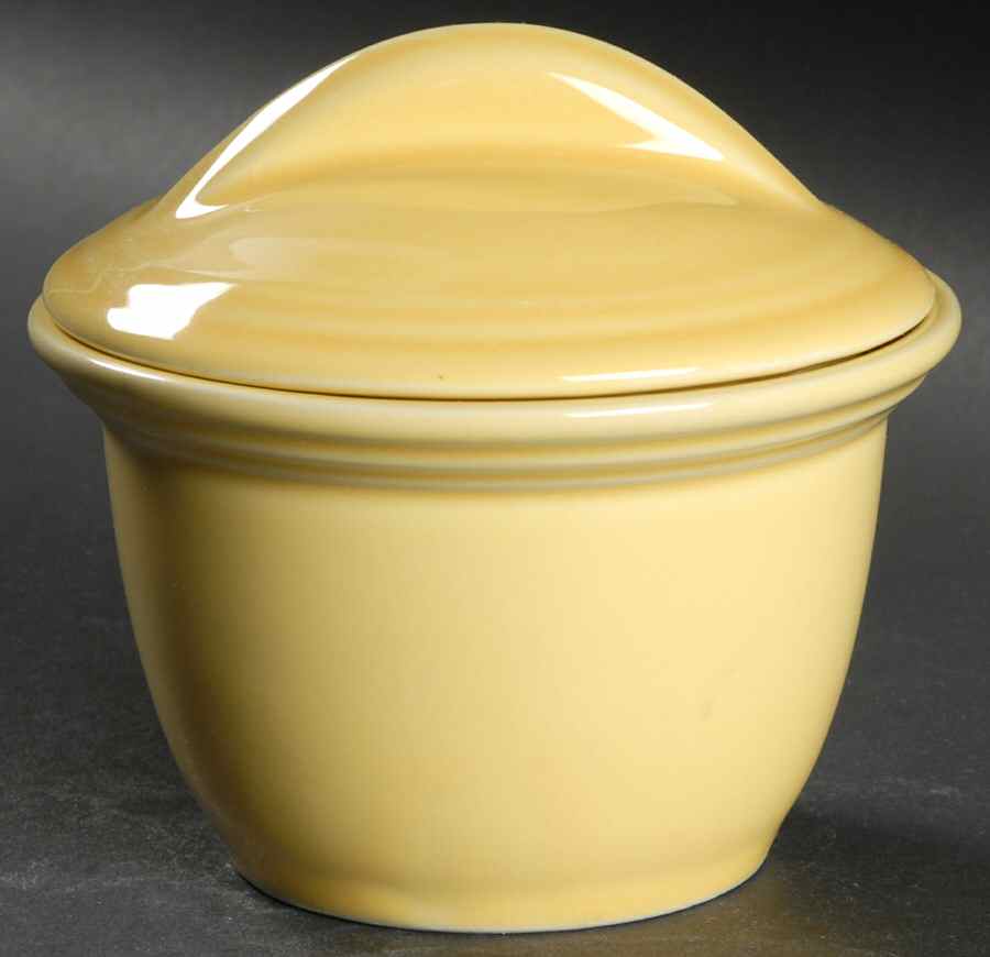 Flamingo Lemon (Yellow) Sugar Bowl & Lid by Nancy Calhoun-1