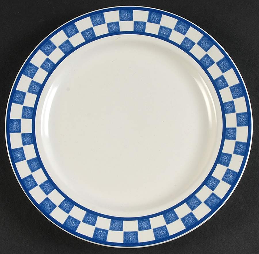 Checks Sapphire Salad Plate by Nancy Calhoun-1