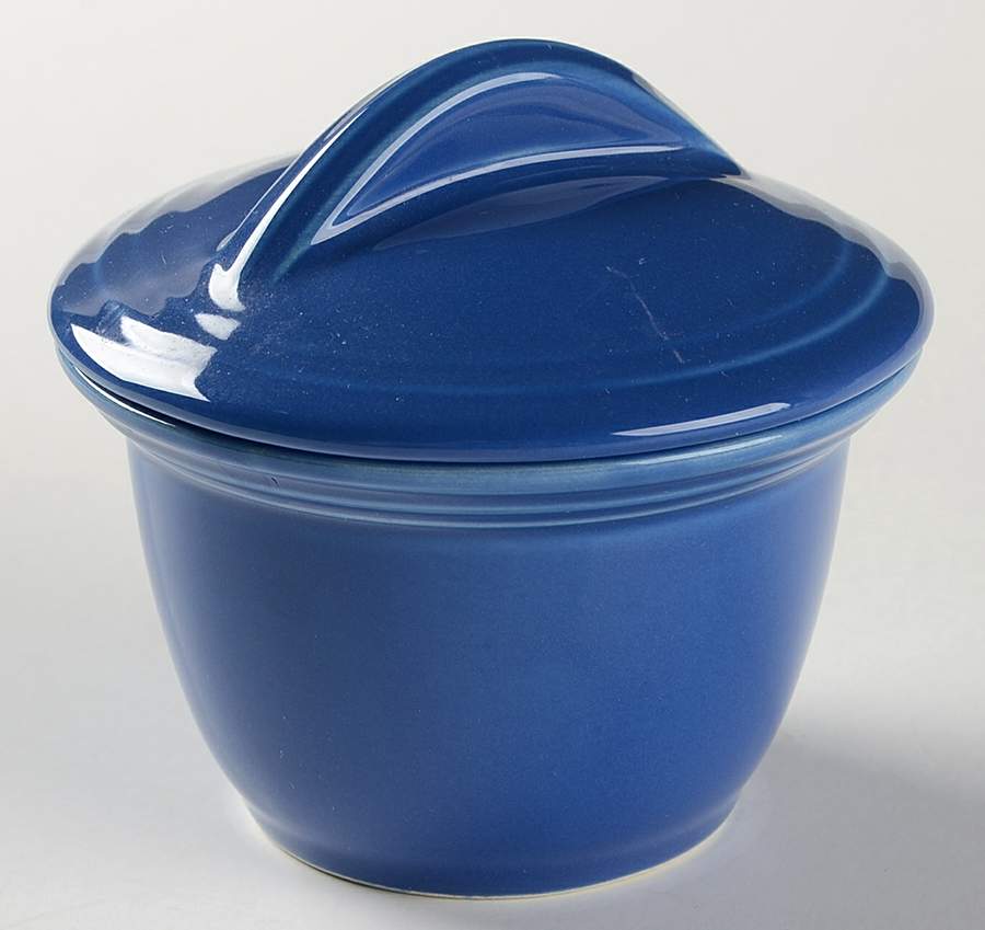 Flamingo Periwinkle(Blue) Sugar Bowl & Lid by Nancy Calhoun-1