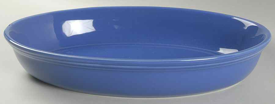 Flamingo Periwinkle(Blue) 13" Oval Baker by Nancy Calhoun-1