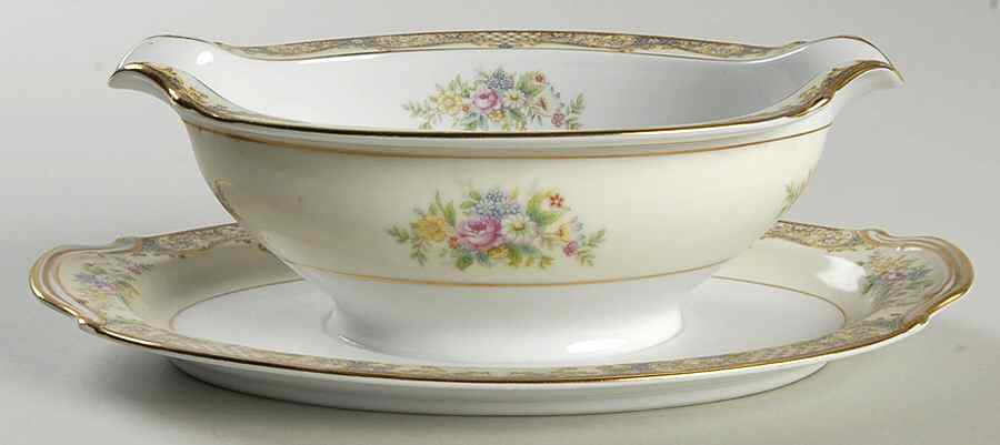 Carmela (4732) Gravy Boat with Attached Underplate by Noritake-1