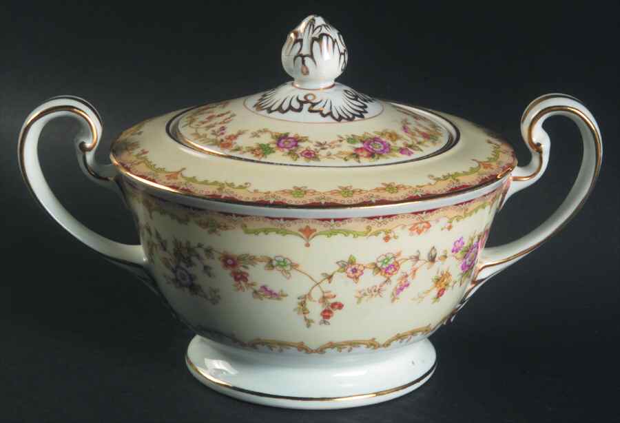 Columbine (4917) Sugar Bowl & Lid by Noritake-1