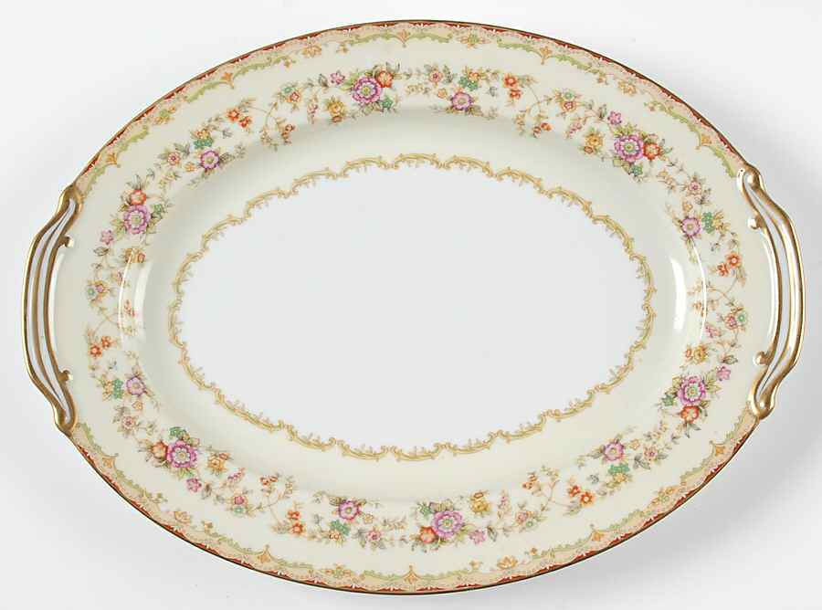 Columbine (4917) 11" Oval Serving Platter by Noritake-1