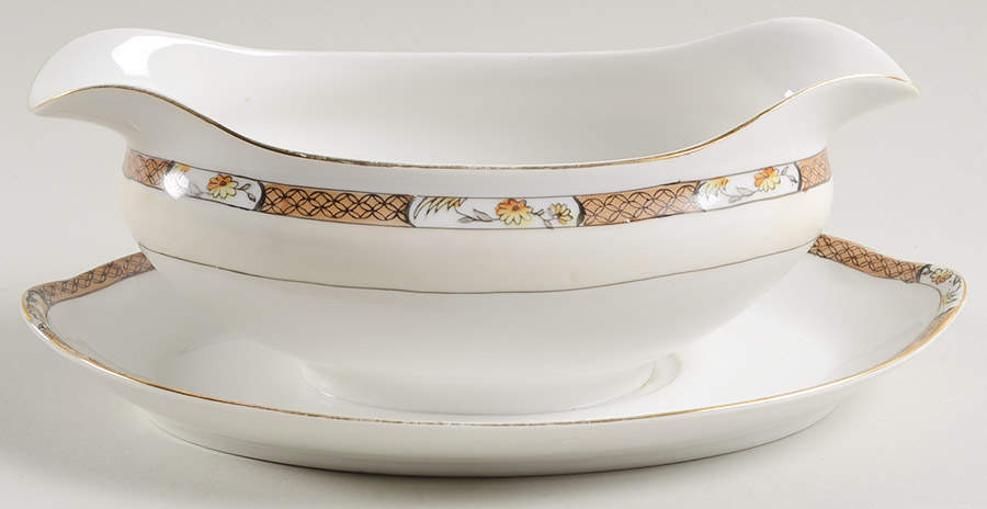 N1197 Gravy Boat with Attached Underplate by Noritake-1