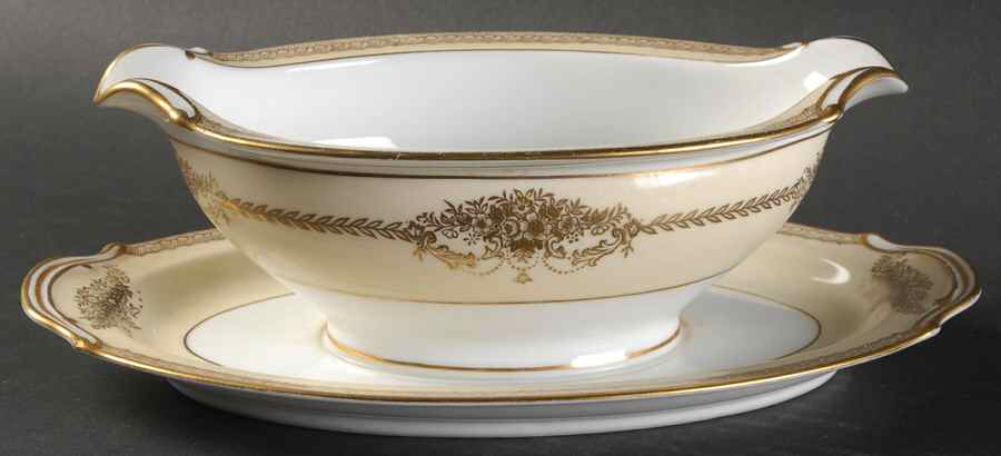Cherita (4787) Gravy Boat with Attached Underplate by Noritake-1
