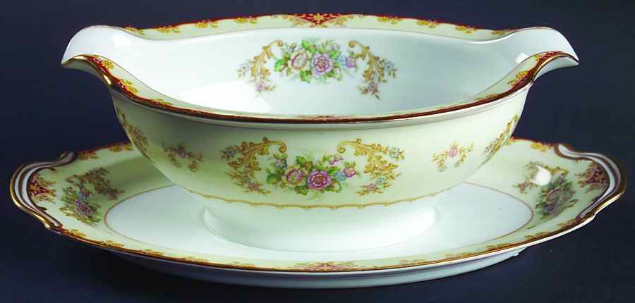 Cardinal (4731& No #) Gravy Boat with Attached Underplate by Noritake-1