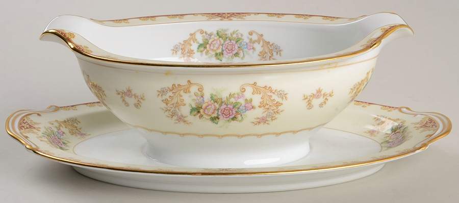 Cardinal (4731& No #) Gravy Boat with Attached Underplate by Noritake-1