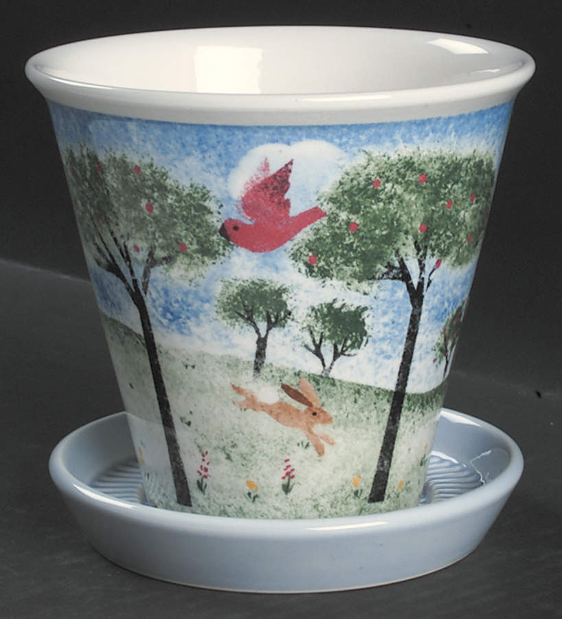 Remember When 4" Flower Pot with Underplate by Nikko-1
