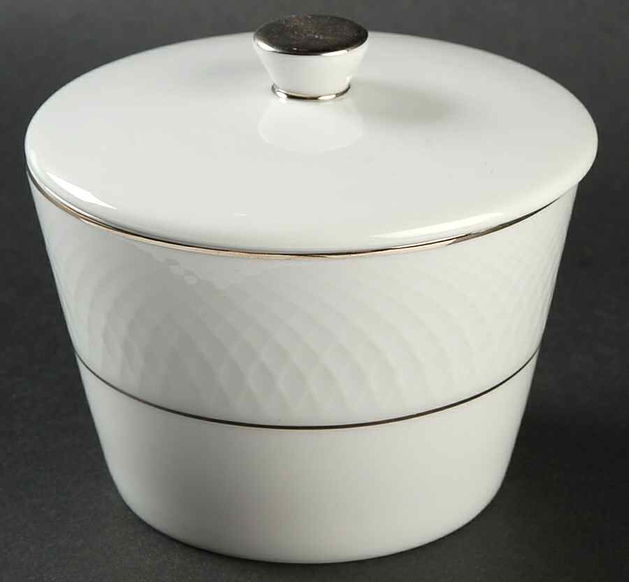Orbit Platinum Sugar Bowl & Lid by Nikko-1