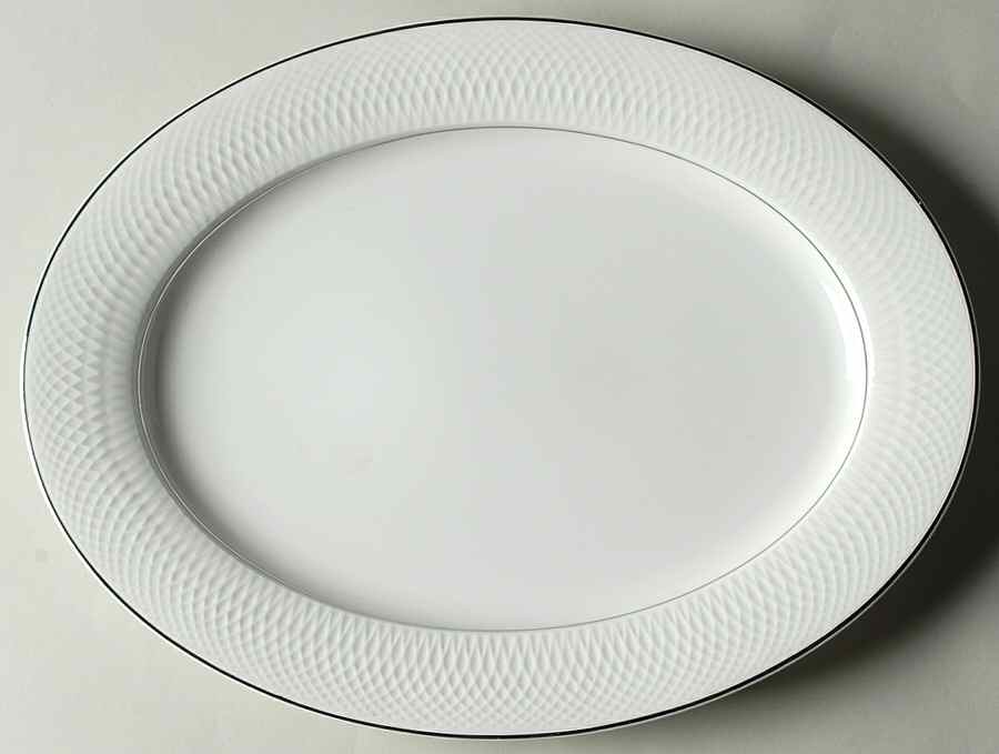 Orbit Platinum 14" Oval Serving Platter by Nikko-1