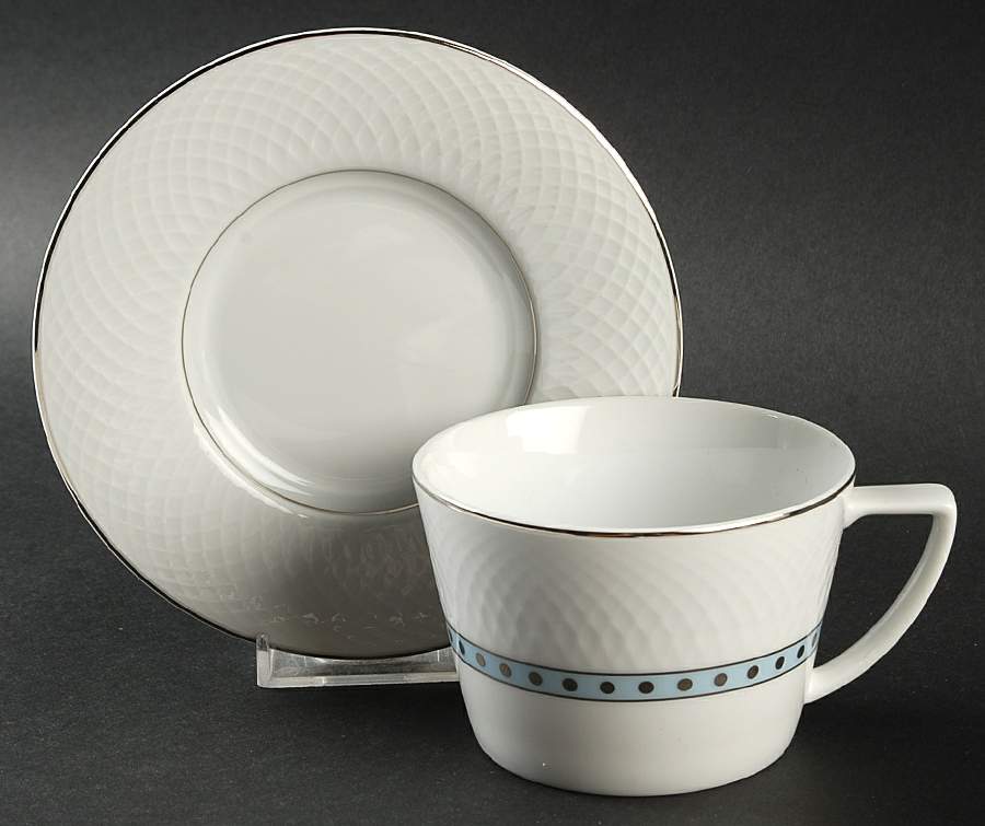 Aquarius Flat Cup & Saucer Set by Nikko-1