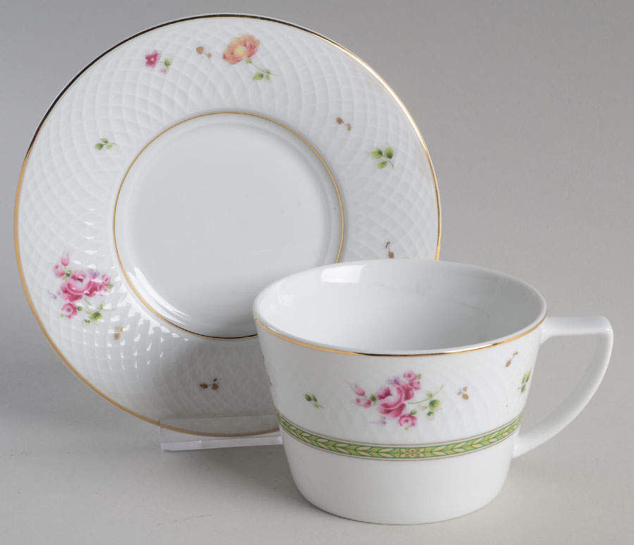 Genevieve Flat Cup & Saucer Set by Nikko-1