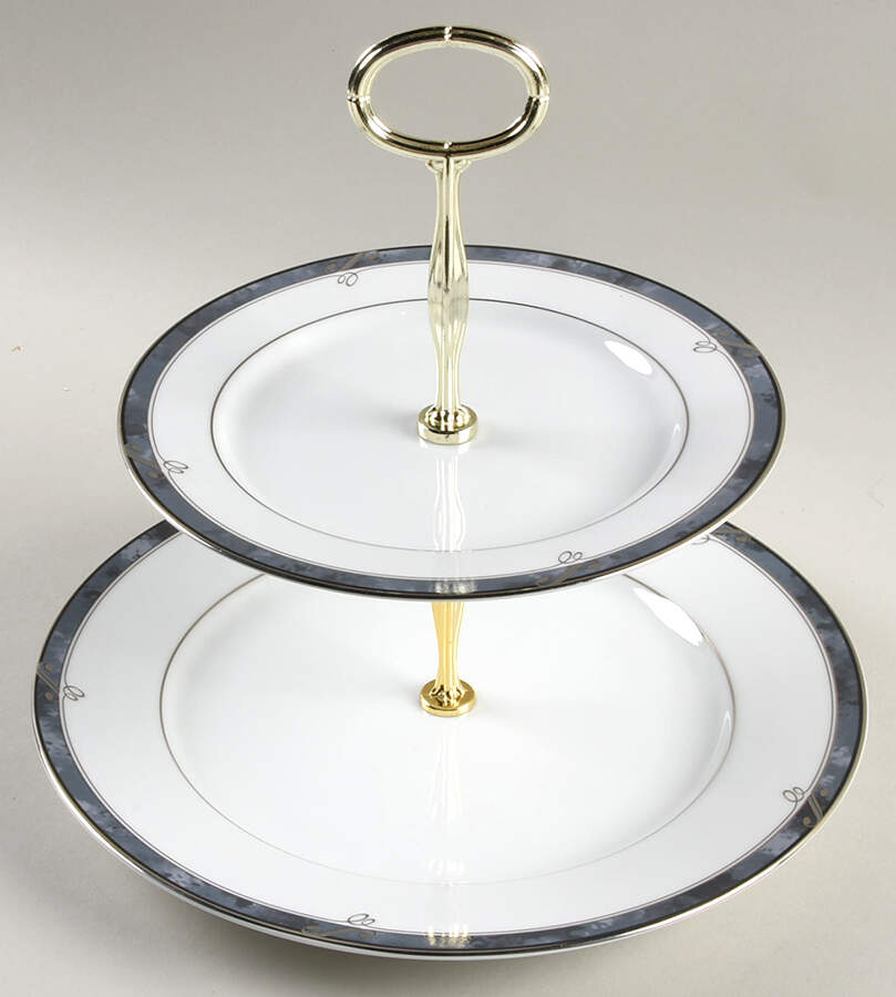 Moonstone 6 5/8"-10"  2 Tiered Serving Tray (Dp, Sp) HC by Nikko-1