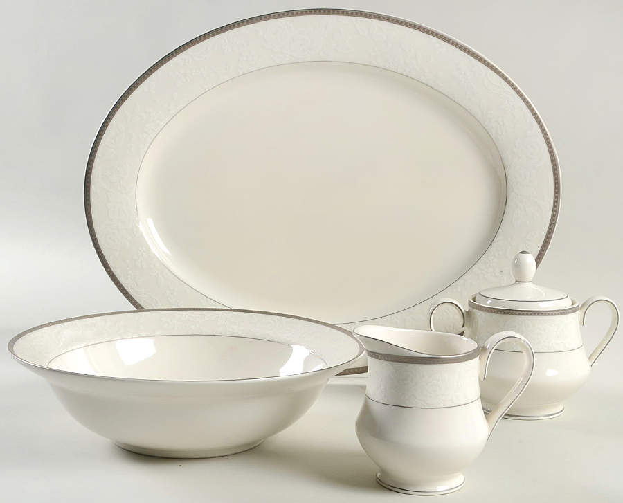 Vintage Lace Platinum 5 Piece Hostess Set by Nikko-1