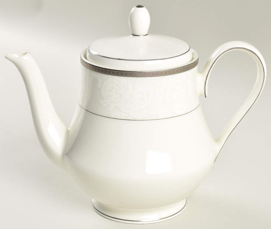 Vintage Lace Platinum Teapot & Lid by Nikko-1