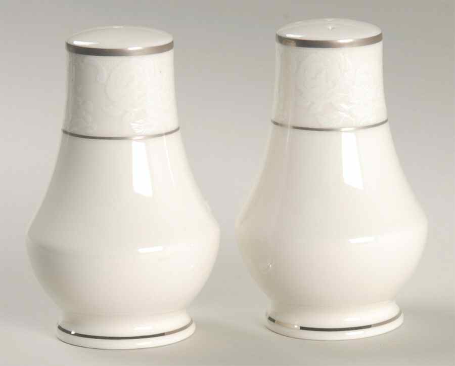 Vintage Lace Platinum Salt & Pepper Set by Nikko-1