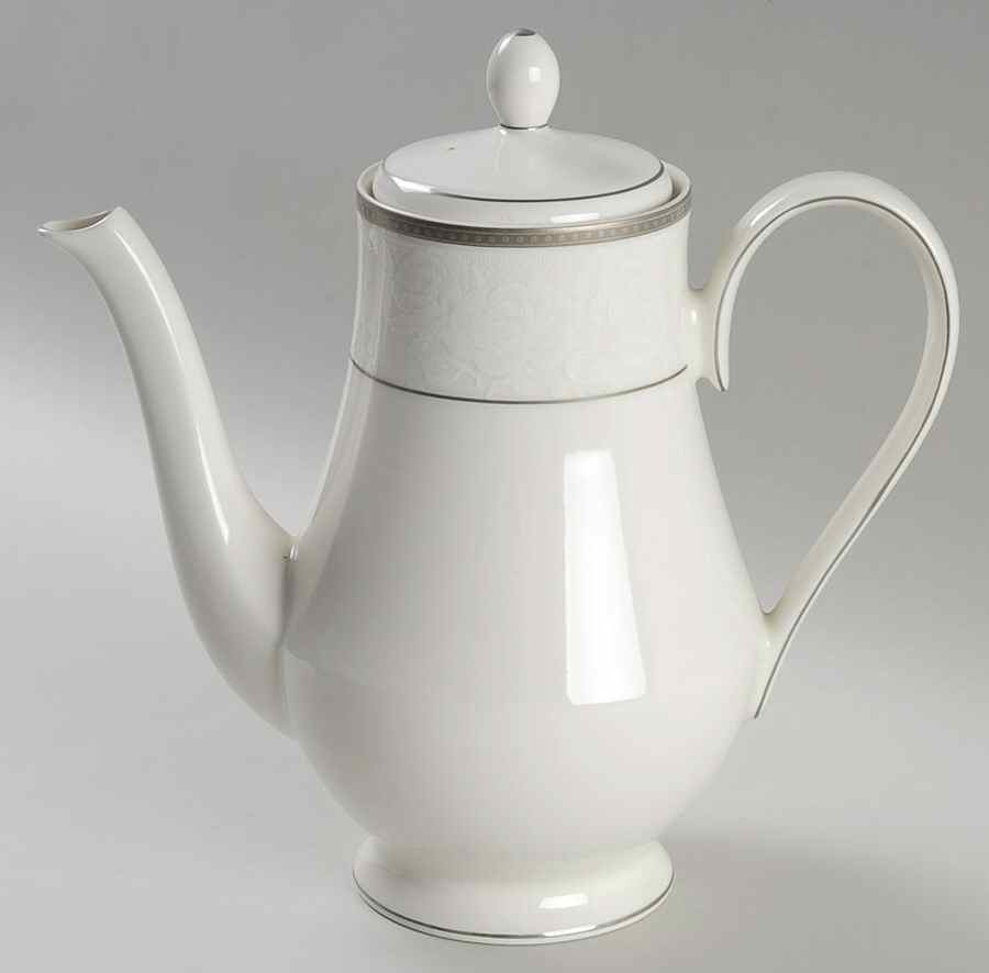 Vintage Lace Platinum Coffee Pot & Lid by Nikko-1