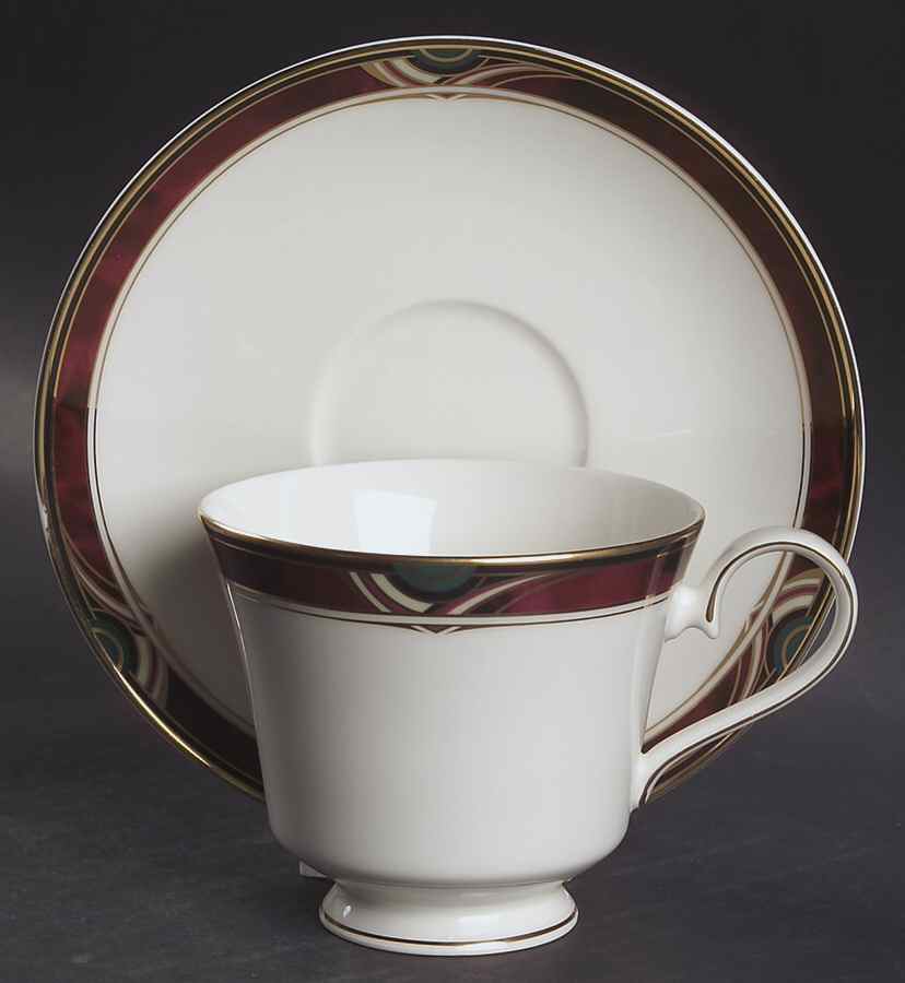 Bordeaux Footed Cup & Saucer Set by Nikko-1