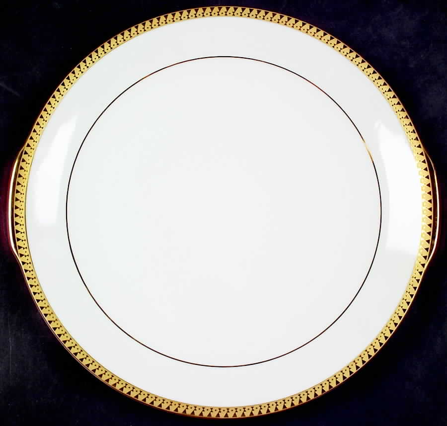 Inca Gold Handled Cake Plate by Nikko-1