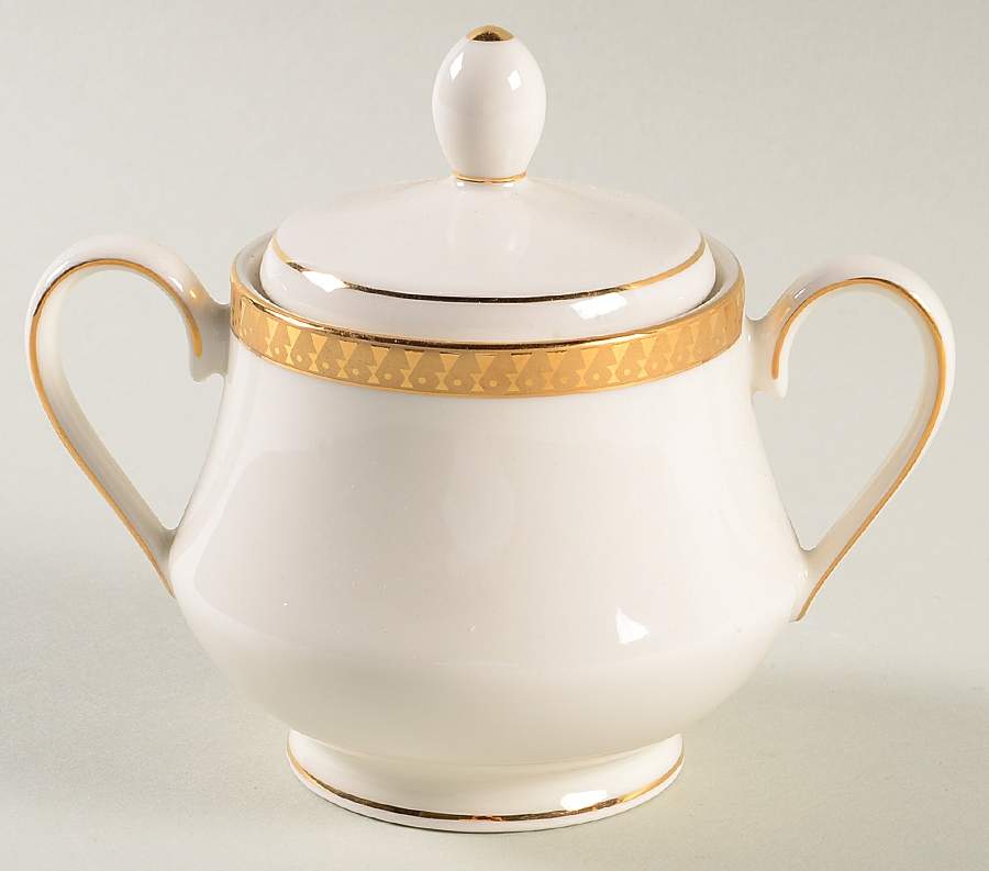 Inca Gold Sugar Bowl & Lid by Nikko-1
