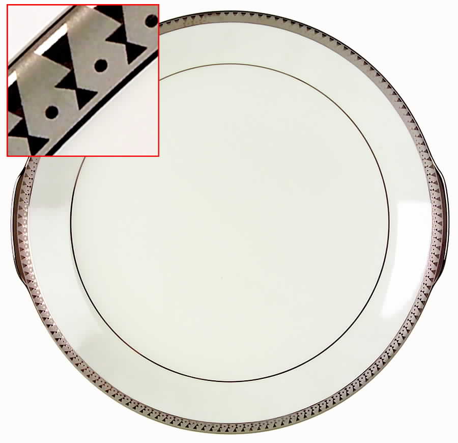 Inca Platinum Handled Cake Plate by Nikko-1