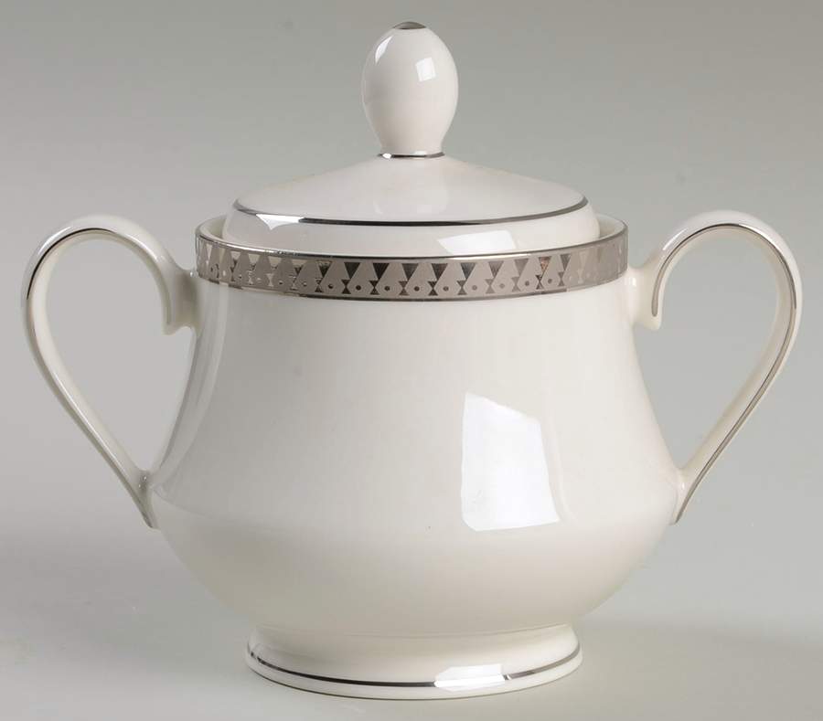 Inca Platinum Sugar Bowl & Lid by Nikko-1