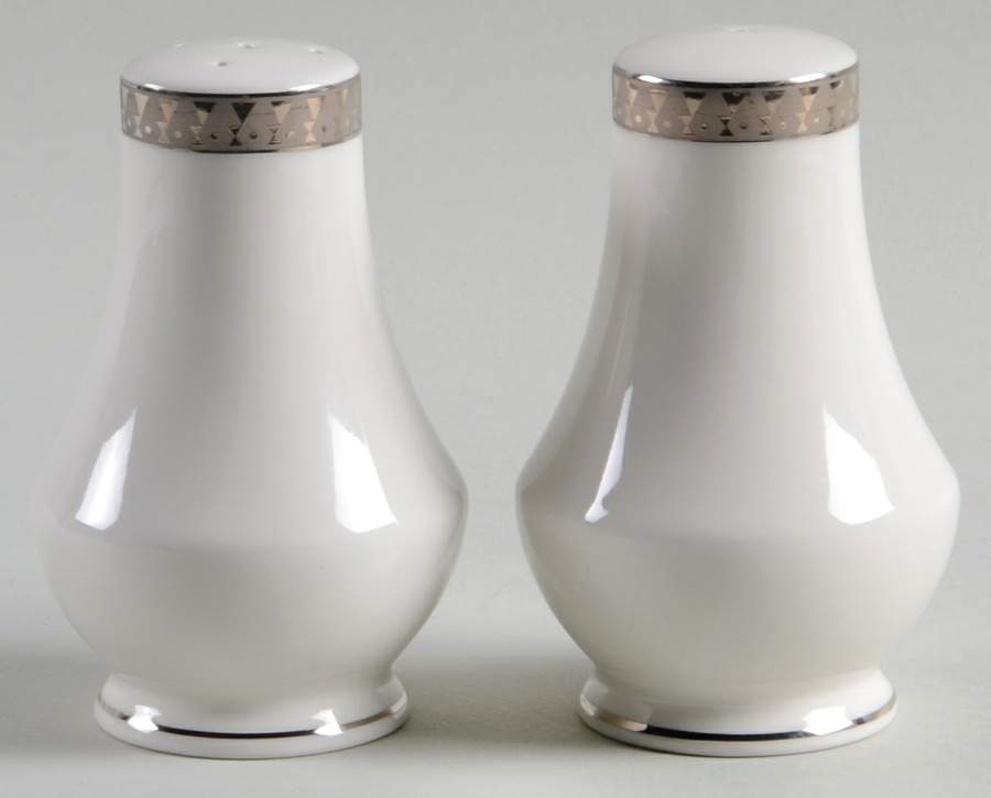 Inca Platinum Salt & Pepper Set by Nikko-1