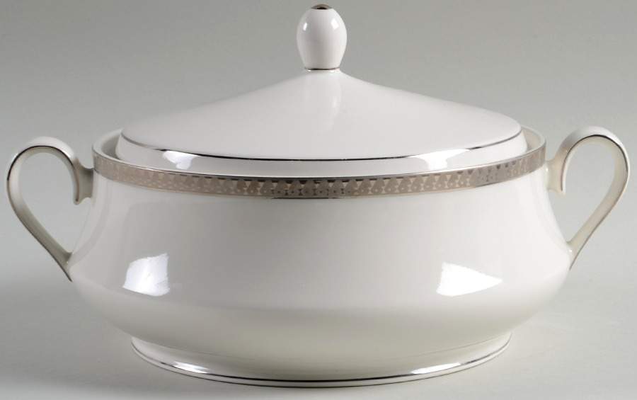 Inca Platinum Round Covered Vegetable by Nikko-1