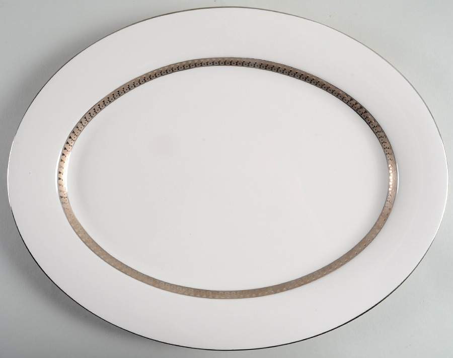 Inca Platinum 14" Oval Serving Platter by Nikko-1
