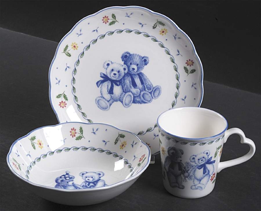 Teddy and Honey (3 Piece) Child's Set by Nikko-1